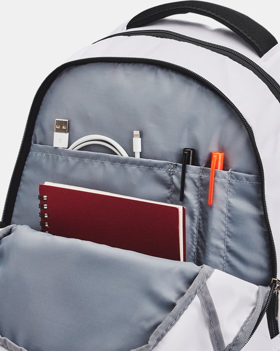 UA Hustle 5.0 Backpack, White, pdpMainDesktop image number 1